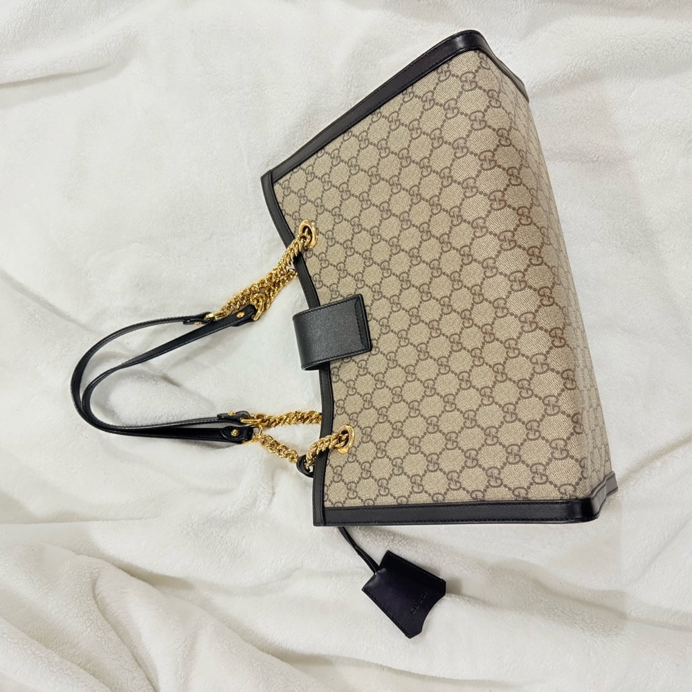 Elegant Designer Beige and Black Tote Bag - Picture 8 of 14
